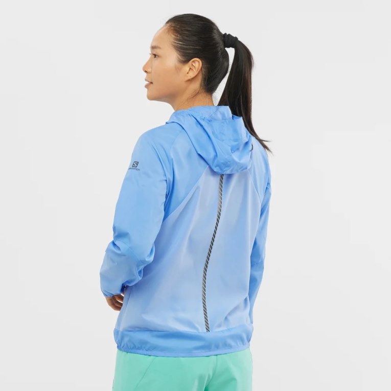 Light Blue Salomon Bonatti Cross Wind Women's Shell Jackets | PH 97146B